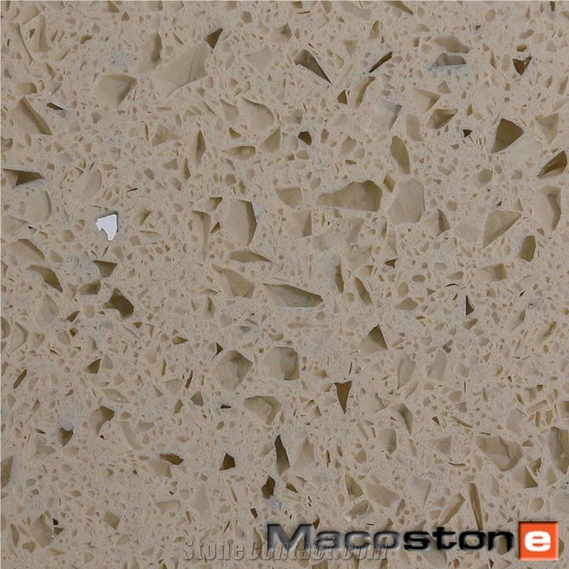 Beige Sparkling Quartz Stone, China Quartz Surface, Best Price and High Quality