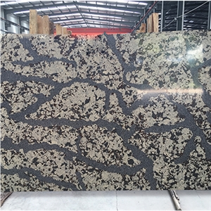 Chinese Black Artificial Engineered Quartz Stone Slabs & Tiles