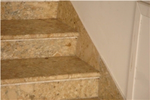 Breccia Siena Staircase, Steps and Risers