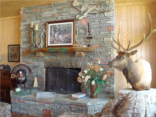 Pennsylvania Cherokee Blend Stone Fireplace Surround
