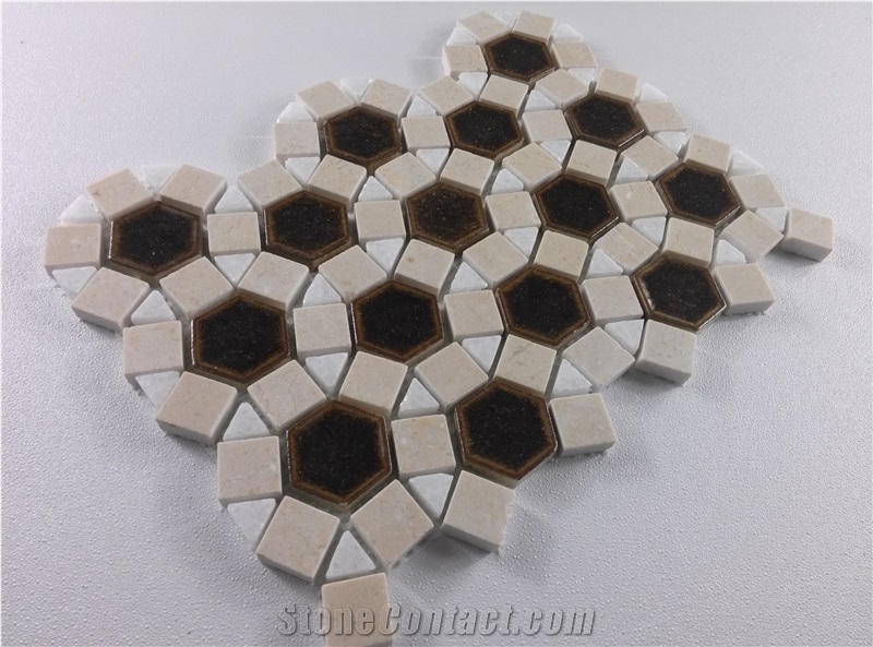 Crackle Ceramic Mosaic Marble Tile Mosaic Pattern