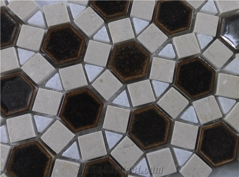 Crackle Ceramic Mosaic Marble Tile Mosaic Pattern