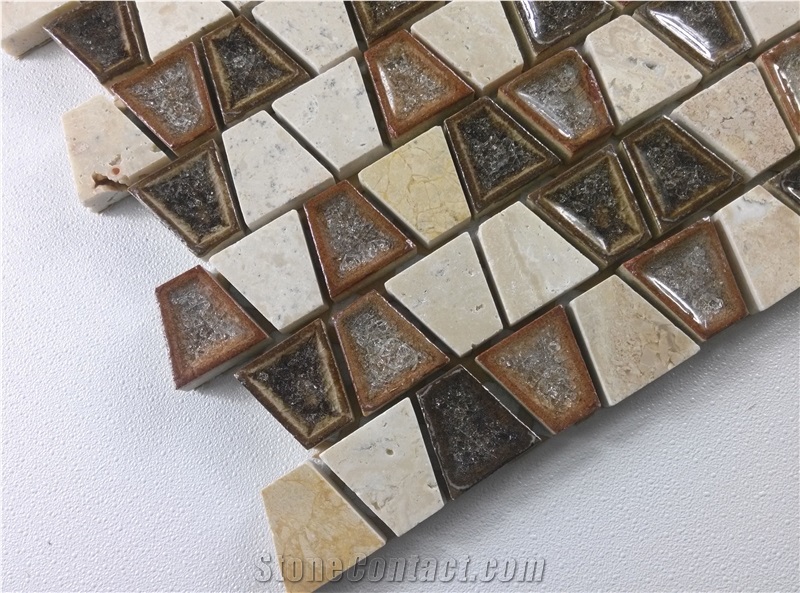 Crackle Ceramic Mosaic Tile,Backsplash Mosaic Tile