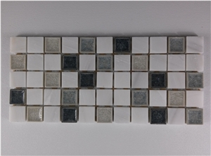 Square Marble Mix Crushed Ceramic Mosaic Tile