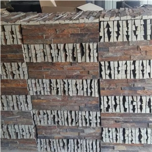 China Natural Rusty Slate Stone, Rough Surface Ledge Stone, Rustic Stone Indoor and Outdoor Wall Cladding