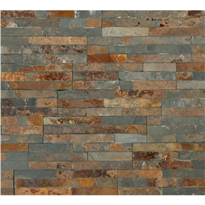Split Face Multicolour Rusty Slate Natural Stone Cladding Wall Panel Tiles