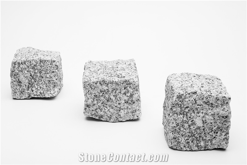 Light Grey- White Granite Cube Stone