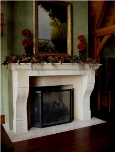Abalone Limestone Custom Design Fireplace