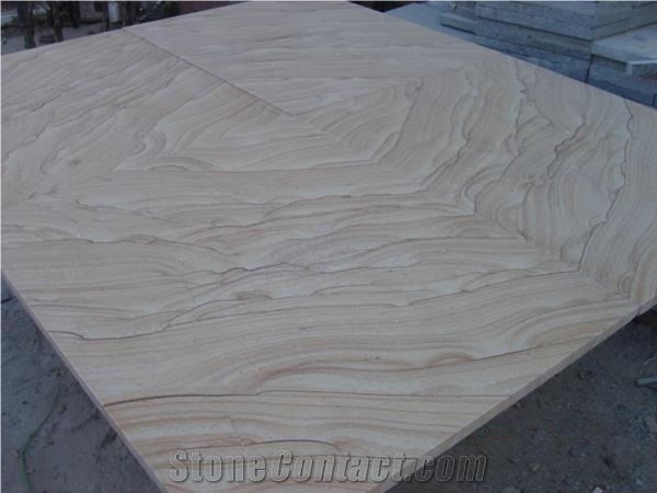 Cortices Vein Sandstone, Landscape Sandstone, China Yellow Sandstone Slabs Polished Tiles, Honed Wall Floor Covering Tiles, Walling, Flooring, Decorations, Stairs, Veneers, Ledge Stones, Pool Coping