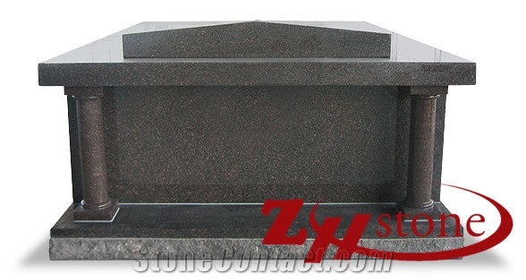 Good Quality Cheap Price American Style Colums Roof Top Tianshan Red Granite Mausoleums/ Columbarium/ Cemetery Mausoleum/ Mausoleum Design/ Cremation Columbarium