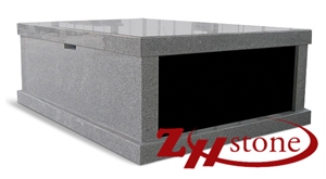 Good Quality Cheap Price Double Mausoleums with Pavilion G603/ Sesame White Granite Mausoleums/ Mausoleum Design/ Cemetery Crypts/ Cemetery Mausoleum/ Mausoleum Crypts
