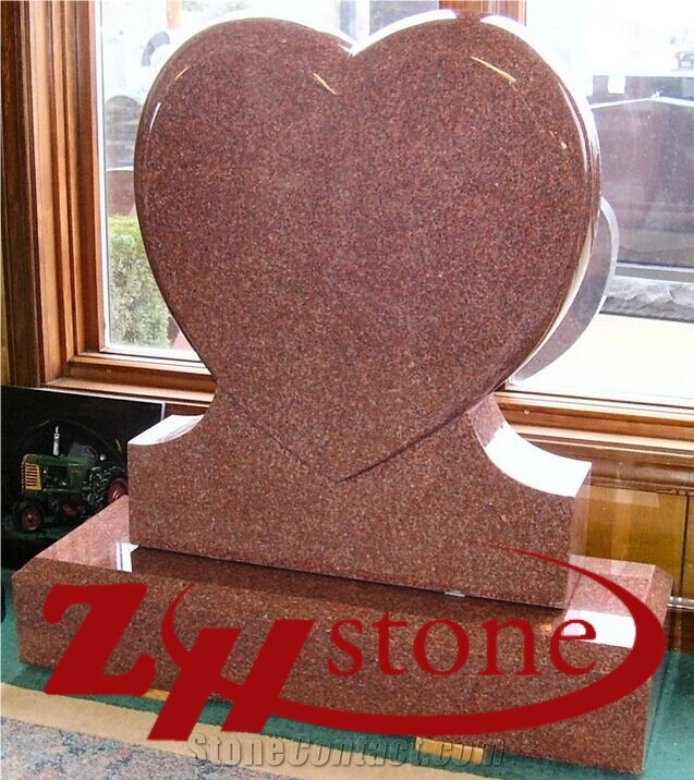 Good Quality Double Heart with Angle Jet Black/ Absolute Black/ Shanxi Black Granite Western Style Monuments/ Double Monuments/ Angel Monuments/ Heart Tombstones/ Custom Monuments