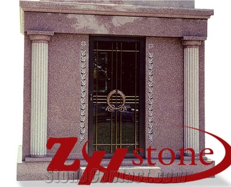 Good Quality Flat Design Georgia Grey/ G603/ Sesame White/ Tianshan Red Granite Mausoleums/ Mausoleum Design/ Cemetery Columbarium/ Cemetery Mausoleum/ Mausoleum Crypts