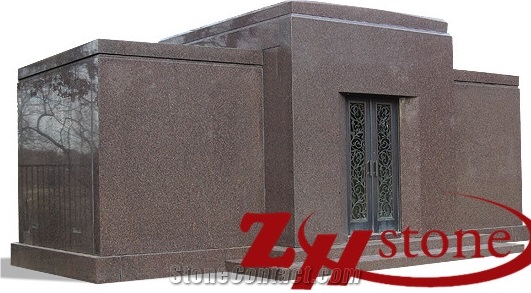 Good Quality Flat Design Tianshan Red Granite Mausoleums/ Mausoleum Design/ Cemetery Crypts/ Cemetery Mausoleum/ Mausoleum Crypts