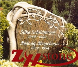 Good Quality Hand Craft Tree Style Multicolor Red Granite Tombstone Design/ Western Style Monuments/ Upright Monuments/ Headstones/ Monument Design