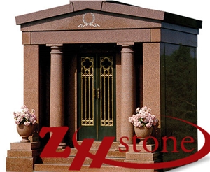 Good Quality Own Factory Luxury Range Column Design Tianshan Red Granite Mausoleums/ Mausoleum Design/ Cremation Columbarium/ Cemetery Mausoleum/ Mausoleum Crypts