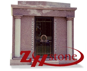 Good Quality Own Factory Luxury Range Column Design Tianshan Red Granite Mausoleums/ Mausoleum Design/ Cremation Columbarium/ Cemetery Mausoleum/ Mausoleum Crypts