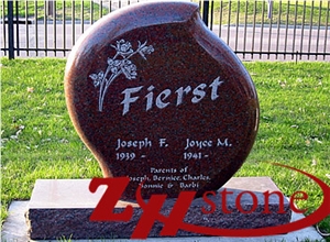 Good Quality Polished Tear Drop Indian Red/ Imperial Red Granite Tombstone Design/ Upright Monuments/ Headstones/ Monument Design/ Custom Monuments