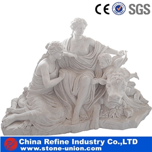 Angel and Horse Marble Statue, Cheap Marble Sculpture Sale , Hot Marble Statue