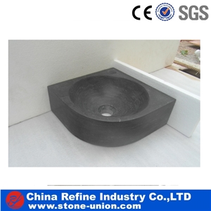 China Blue Limestone Wash Basin Triangle Bathroom Sink,Hot Sell Blue Limestone Honed Washing Basin, Bathroom Basin, Blue Stone Sink