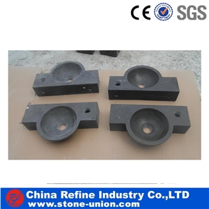 China Round Blue Limestone Water Bathroom Basin,Vanity Top and Counter Tops,Blue Stone Vessel Sink with Natural Stone