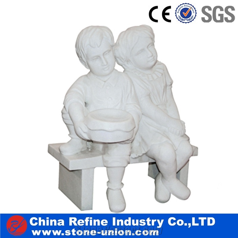 Customized White Marble Angel Garden Statue, Cheap Modern Decorated Marble Sculpture Exporter, Good Quality Marble Statue
