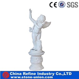 Cute Marble Statue , Small Angel Sculpture from China Manufacturer , Pure White Marble in Hot Sale , Polished Marble Factory Direct Sale