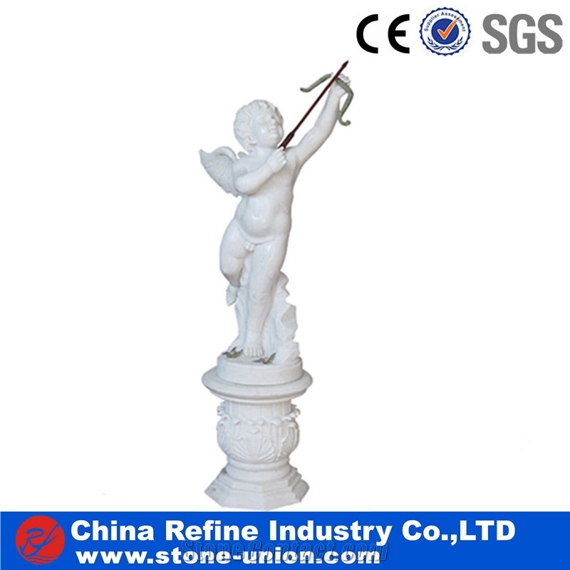 Cute Marble Statue , Small Angel Sculpture from China Manufacturer , Pure White Marble in Hot Sale , Polished Marble Factory Direct Sale