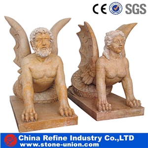 Famous David Statue , White Marble Sculpture, David and Eagle Carving Stone Manufacturer