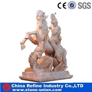 Famous David Statue , White Marble Sculpture, David and Eagle Carving Stone Manufacturer