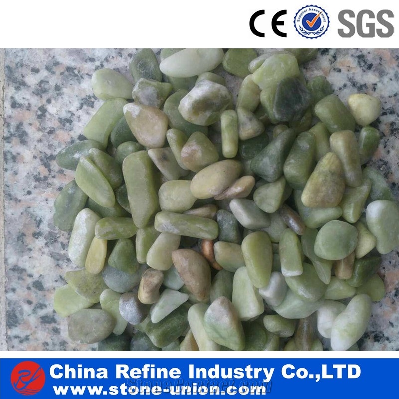 Light Dandong Green Mechanism Pebbles , Light Green in Bulk , Professional Green Pebbles Exporter
