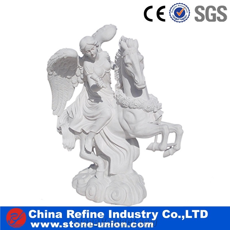 Lovely Human Sculpture , Pure White Marble Women and Children Statue,Human Sculptures for Garden Decoration Statue