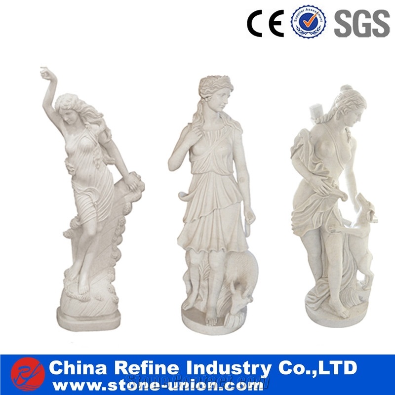 Lovely Human Sculpture , Pure White Marble Women and Children Statue,Human Sculptures for Garden Decoration Statue