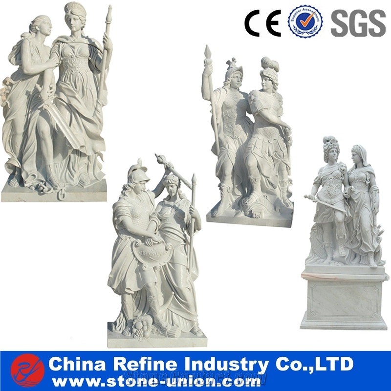 Marble Human Sculpture Manufacturer, Western Style Carving Stone, Garden Handcraft Products
