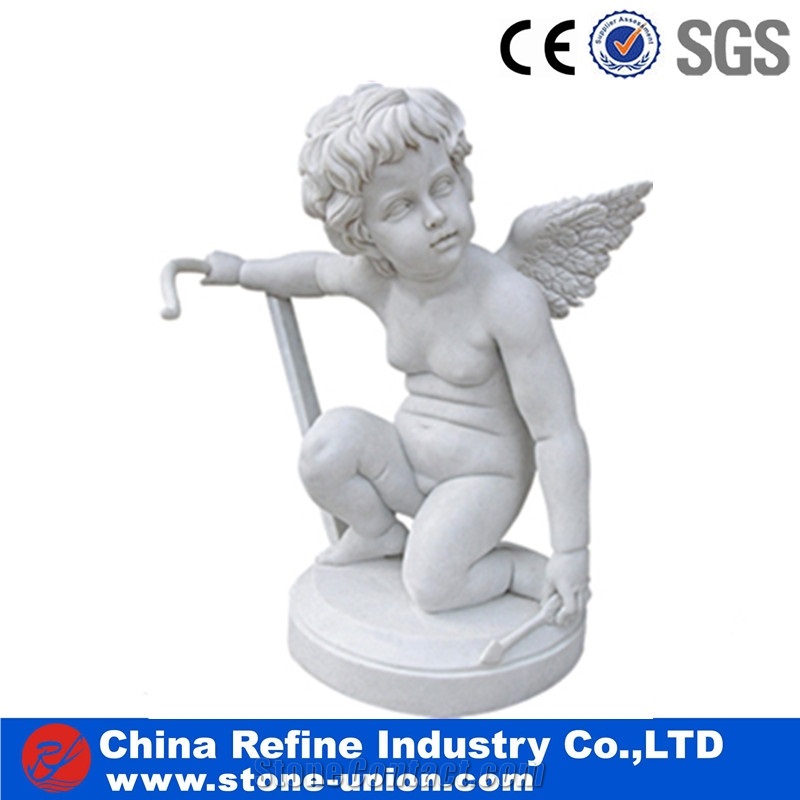 Pure White Marble Hand Carving Sculptured Boy Decorated Carving Stone,Polished Carved Marble Statue,Great Marble Mixed Color in Hot Market
