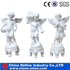 Western Style Sculptures , Chinese White Marble Statue , Angel Boy Natural White Stone for Sale , Customized Marble Carving Stone