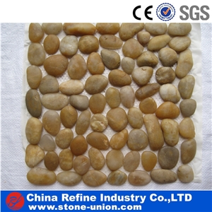 White River Cobbles on Mesh,Polished River Pebbles Pattern,Chinese Cheap Pebble Stone for Sale,Garden River Pebbles Design Walkway and Driveway,Landscaping River Cobbles Stone for Modern Construction