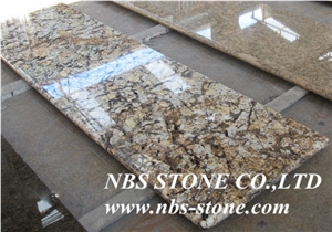 Golden Chocolate Granite Polished Countertop,Kitchen Tops Project,Building Material