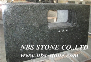 Green Color Granite,Polished,Flamed,Bushhammered,Cut to Size for Countertop,Kitchen Tops