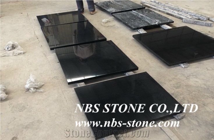 Hebei Black Granite,Polished Tiles&Slabs,Flamed,Bushhammered,Cut to Size for Wall Covering,Flooring,Project,Building Material