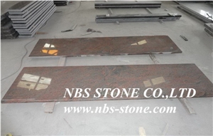 Multicolor Red Granite,Polished Cut to Size for Countertop,Kitchen Tops,Project,Building Material