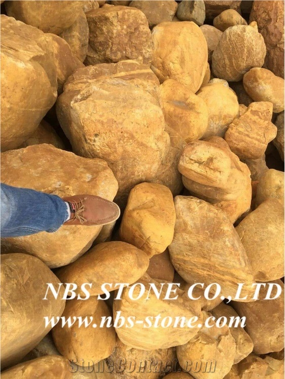 Yellow Round Cobblestone,Cheap Landscaping Pebble Stone , River Gravel Stone for Outdoor,Garden Decoration