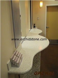 White Engineered Quartz Stone Vanity Tops,White Artificial Engineered Quartz Stone Bathroom Tops,White Solid Surface Engineered Quartz Stone Top
