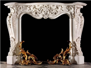 Customized Size White Marble Fireplace