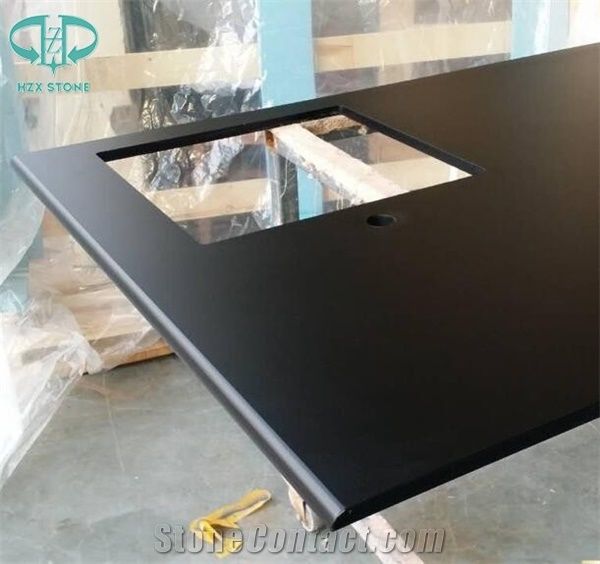 Custom Artificial Engineered Countertops Black Glass Countertops