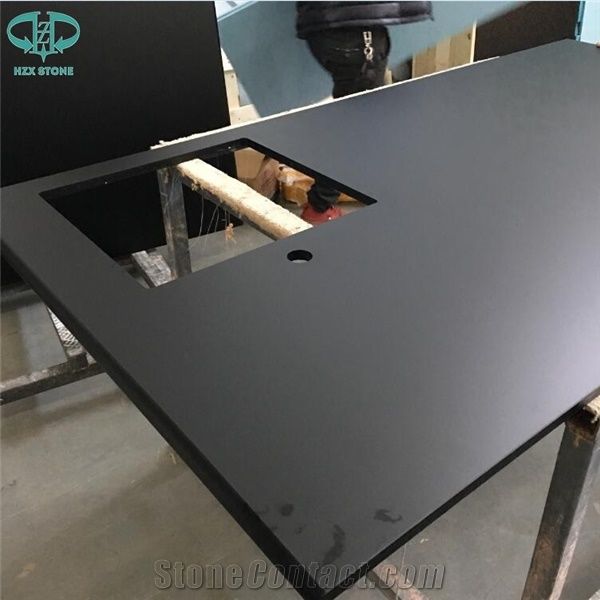 Custom Artificial Engineered Countertops Black Glass Countertops