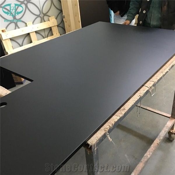 Custom Artificial Engineered Countertops Black Glass Countertops