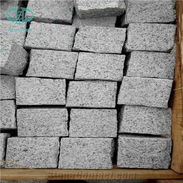 Silver Grey Granite G601 Split Tumbled Cobbles, Fujian Grey Granite Cube Stone Pavement, Fine White Flower Granite Pavings, Pretty Gray Granite Paver, Chinese Gold Star Granite, Cube Stone