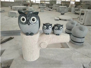 Black Granite Small Cute Eagle Statue,Indoor and Outdoor Decoration Animal Sculpture