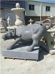 China Granite Bull Sculpture,Outdoor Polished Animals Sculpture,Landscape Bull Statue